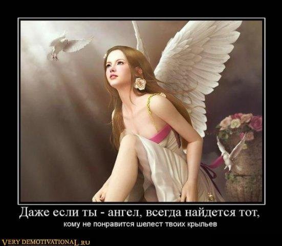 Даже если ты ангел, всегда найдётся тот, - кому не понравится шелест твоих крыльев